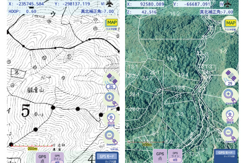 森林計画図・航空写真を背景地図に設定