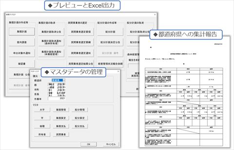 各種関係書類の出力，マスタデータの管理